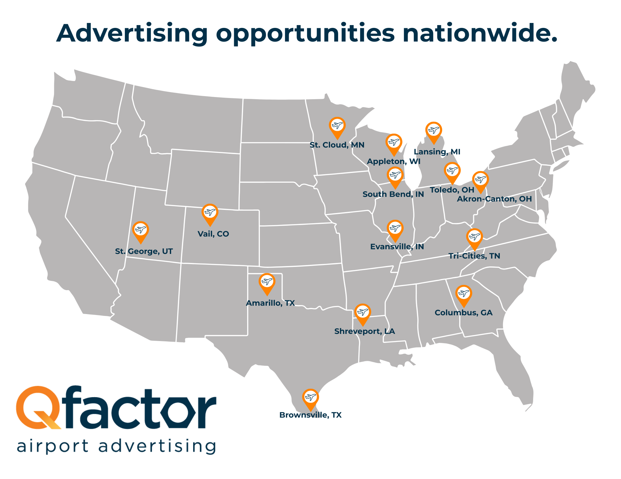 US Map with locations